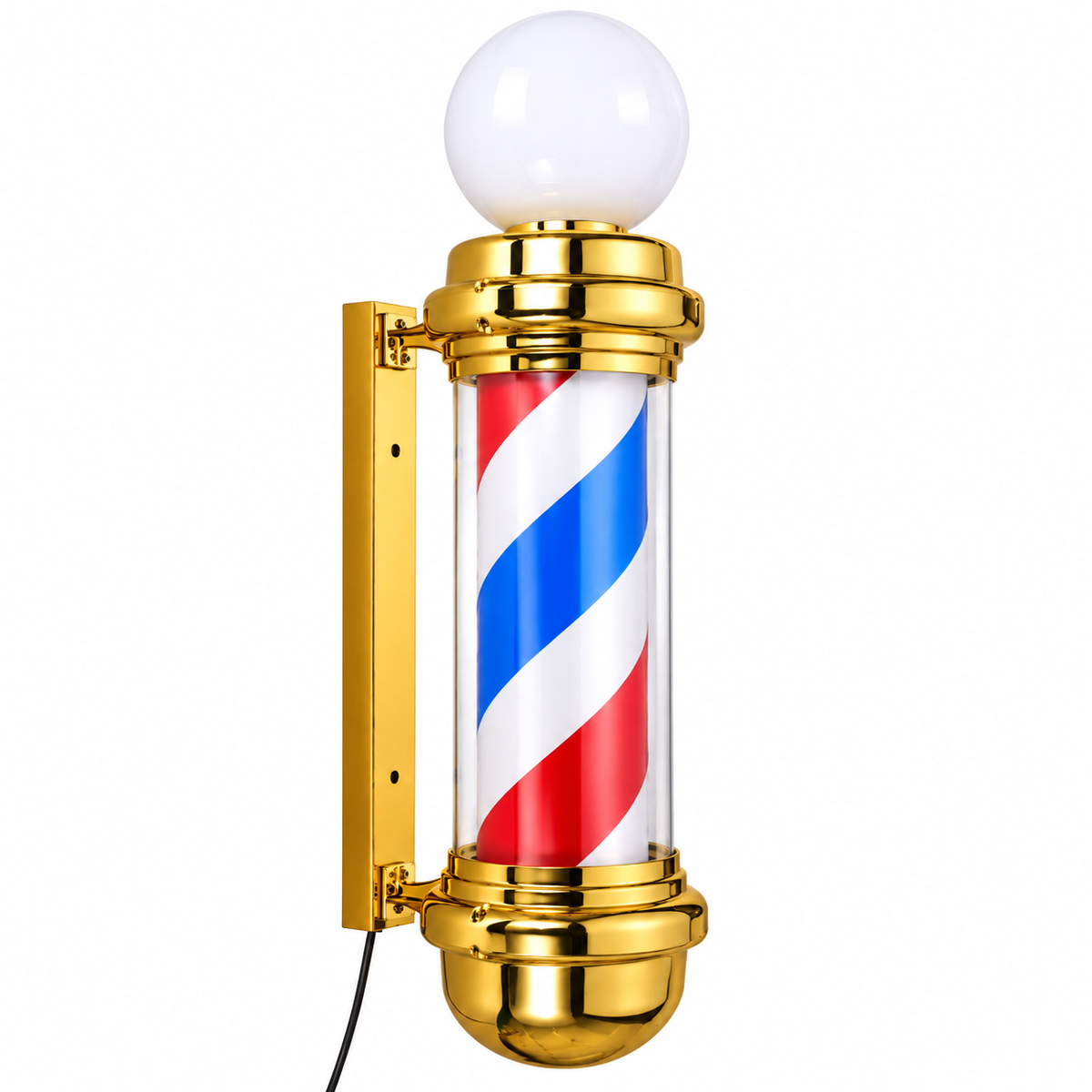 Barber Pole med Topp lampe – 85 cm A337D-GOLD-D1