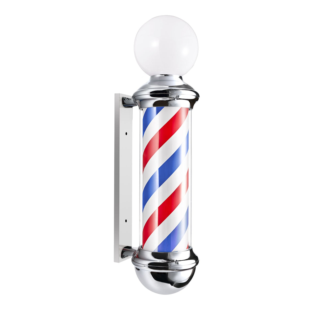 Barber Pole med Topplampe – 85 cm A102D-SILVER-D3