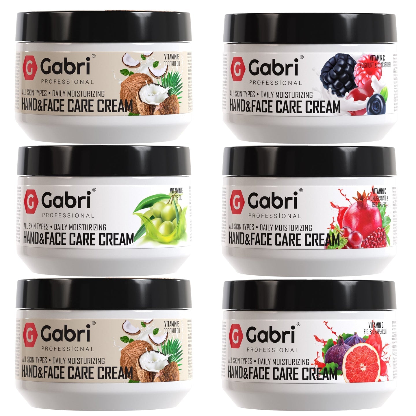 Gabri Professional - Hand & Face Care Cream Vitamin E Coconut Oil 300ml