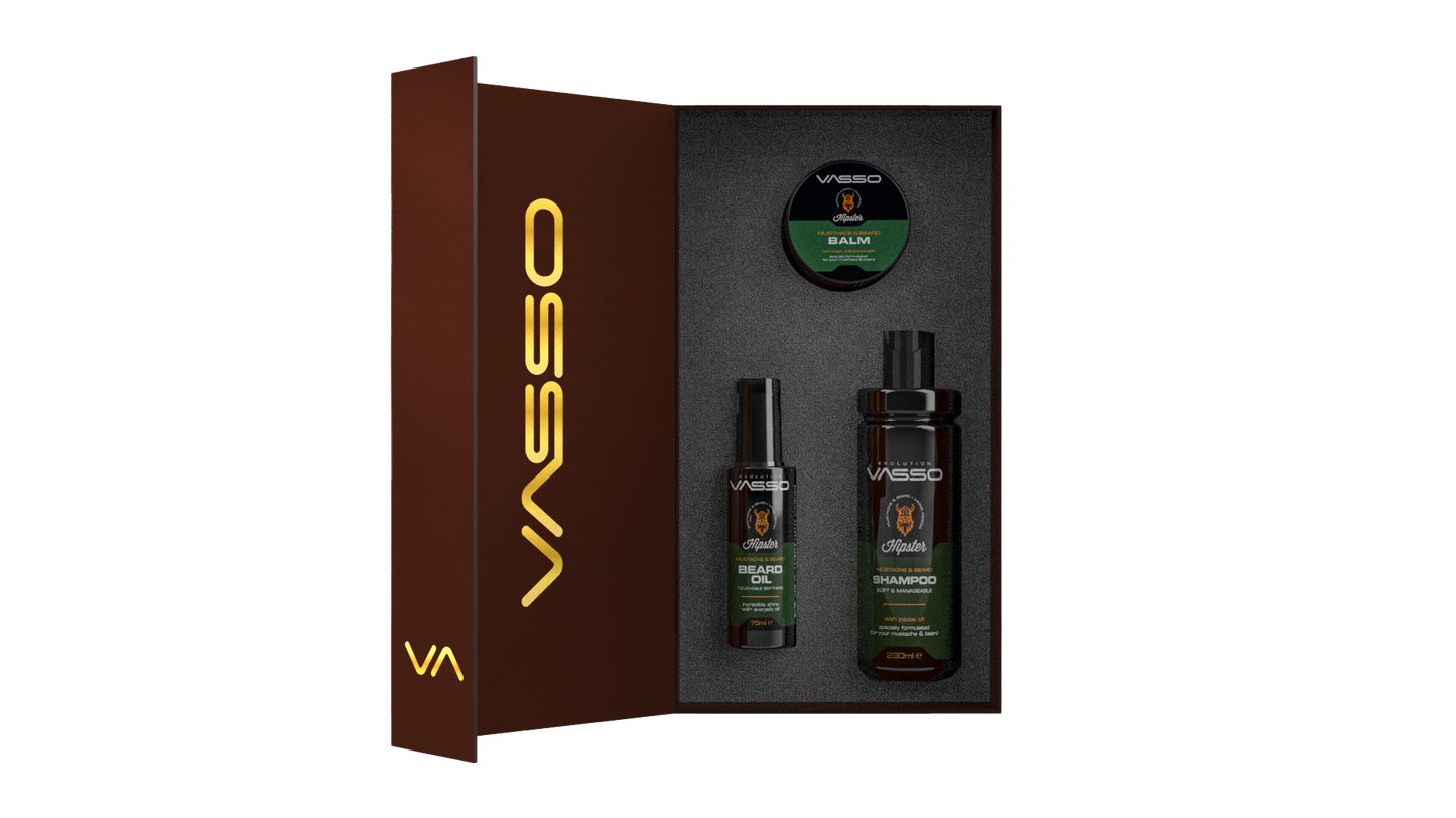 MUSTACHE & BEARD HIPSTER SET BOX