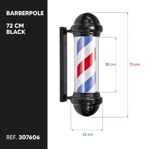 Barber Pole 72 cm Svart