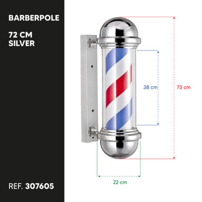 Barber Pole 72 cm Silver