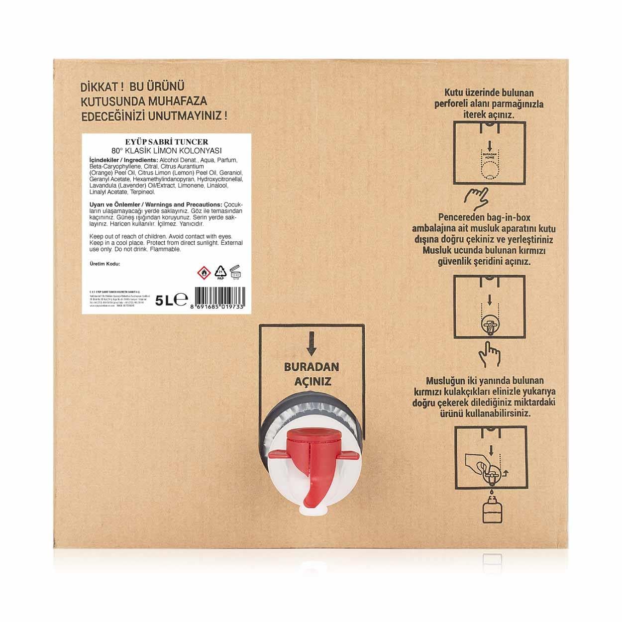 Eyup Sabri Tuncer Klassisk Sitron Cologne 5 L – Bag-in-Box